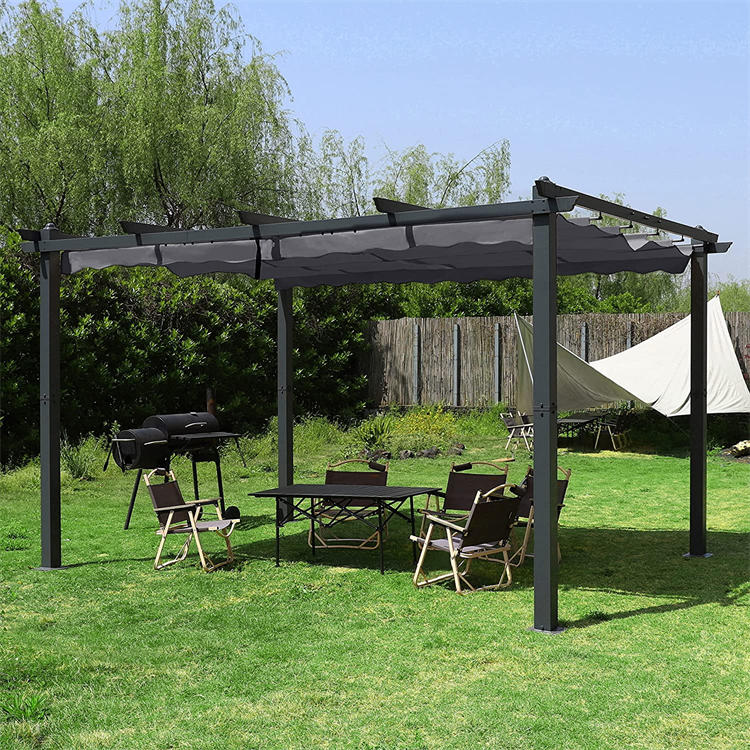 13 x 10 Ft Patio အလူမီနီယမ် Pergola Shelte