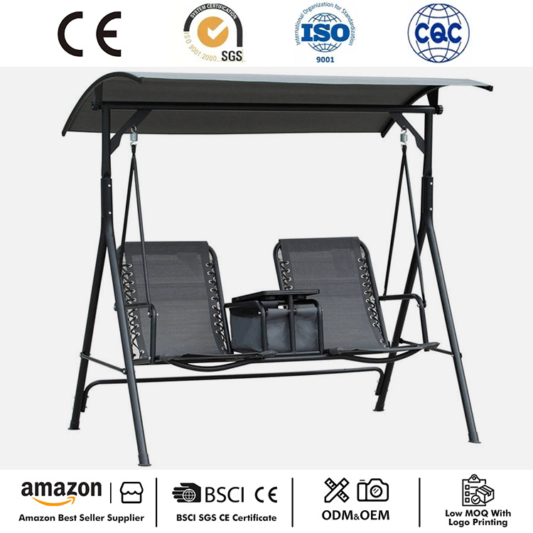 Pivot Storage Table ပါသော 2 ထိုင်ခုံ Swing Chair