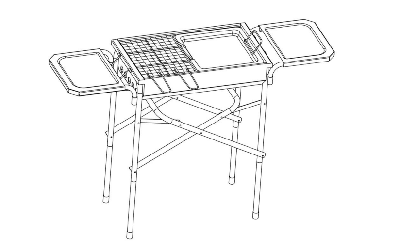 BBQ Camping Portable Charcoal Grill Assembly ညွှန်ကြားချက်များ