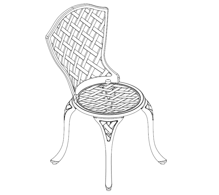 Cast Aluminum 3 Piece Bistro Dining Set ---- Chair တပ်ဆင်ခြင်းလမ်းညွှန်