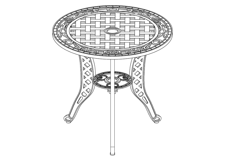 Cast Aluminum 3 Piece Bistro ထမင်းစားခန်း ----Table တပ်ဆင်ခြင်းလမ်းညွှန်