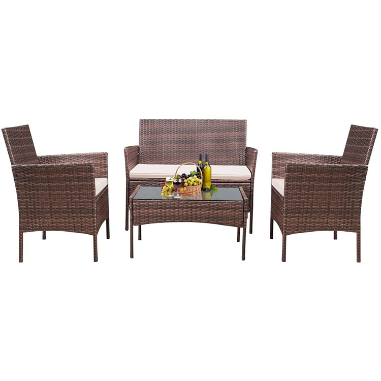 4PCS Rattan Patio ပရိဘောဂအစုံ
