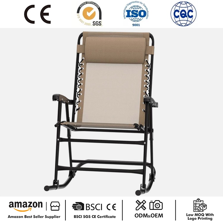 ခေါင်းအုံးနှင့်အတူ ပြင်ပ Zero Gravity Folding Lounge Rocker